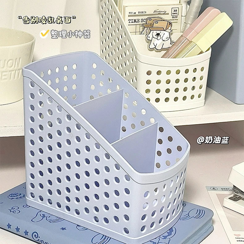 School Stationery Makeup Organizer Desktop Storage Box Container for Cosmetics Jewelry Stationery Plastic Organizer