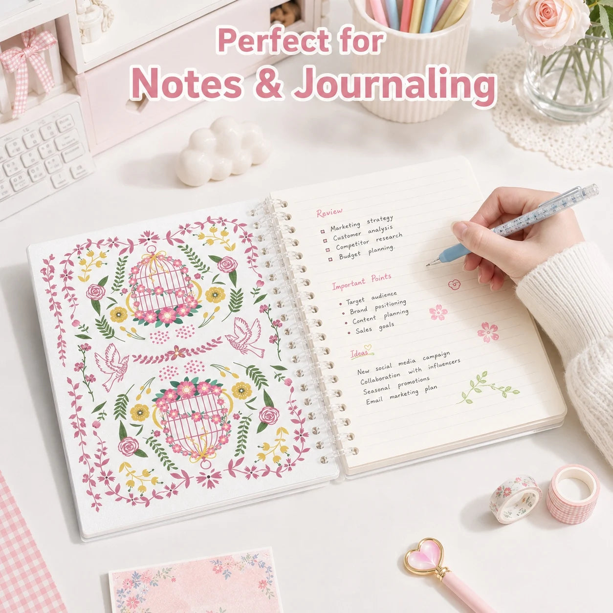 B5 Cute Notebook for Students, Lined Journal for School, College, Office Notes and Daily Writing