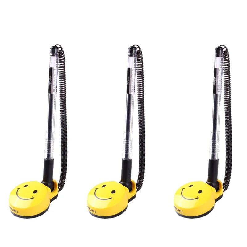 Powerful Desk Pens Fixed Signature Pens Cute Smile Service Counter Signature Pens Can Be Pasted Fixed Front Desk Pens Gel Pens