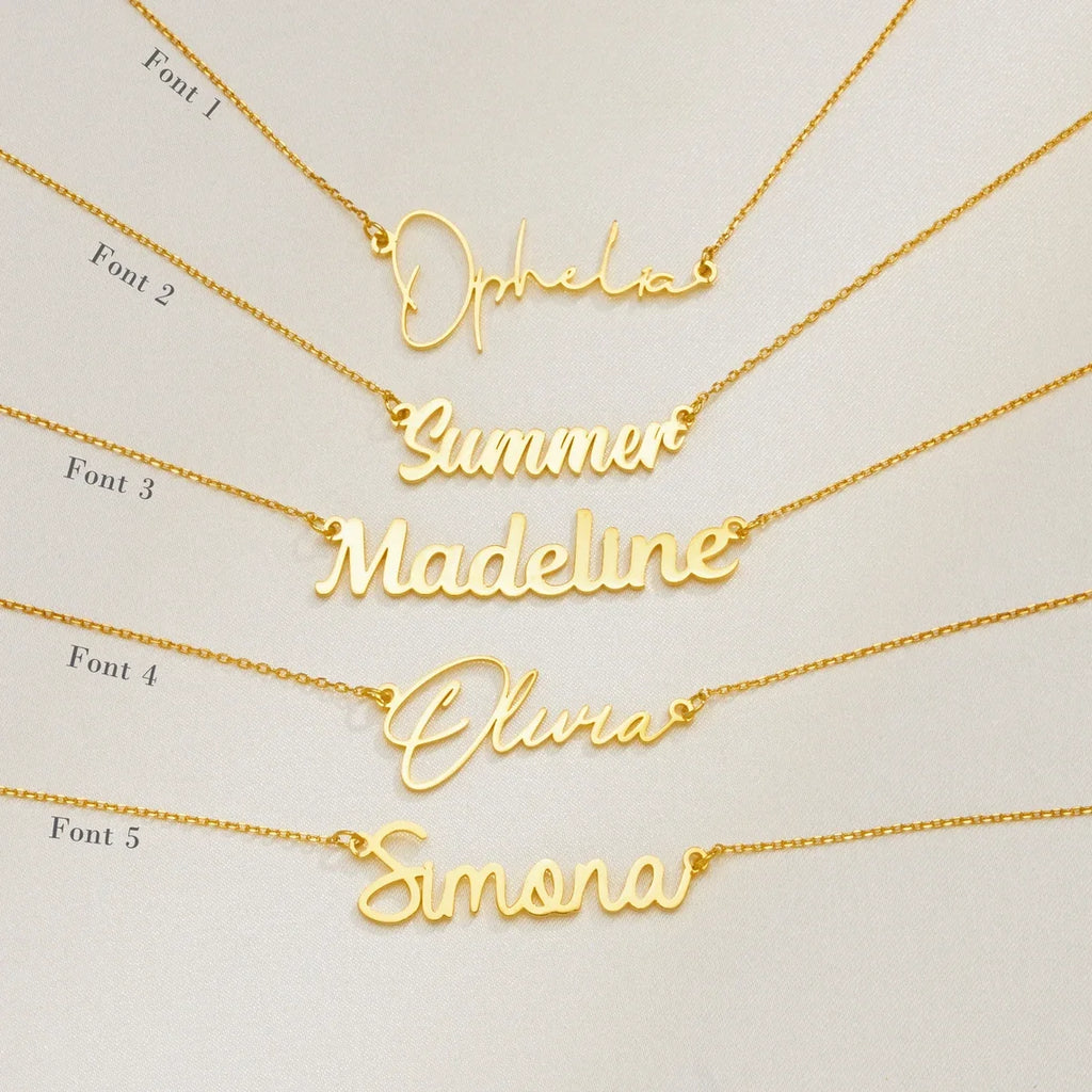 Personalized Name Necklaces For Women Nameplate Jewellery Stainless Steel Customized Necklaces Anniversary Gift