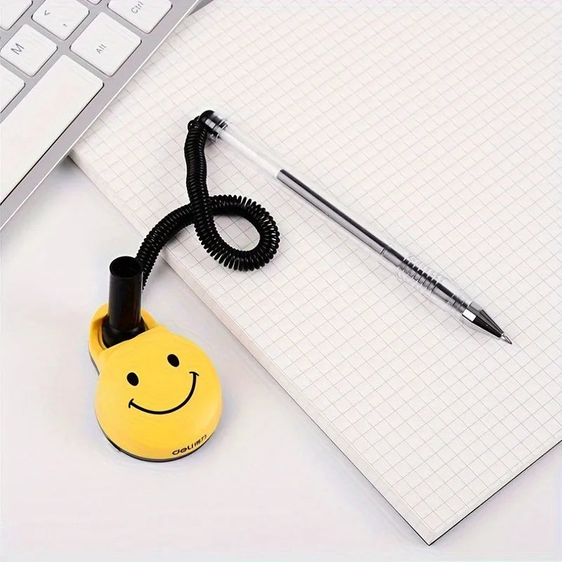Powerful Desk Pens Fixed Signature Pens Cute Smile Service Counter Signature Pens Can Be Pasted Fixed Front Desk Pens Gel Pens