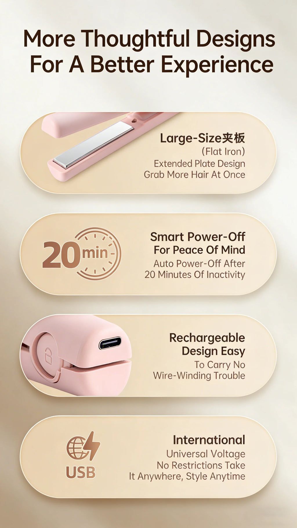 Hair Straightener Curling Iron Curler Rotating Hair Dryer Brush Tymo Styling Tool Beauty Salon Supplie Mini Crimping Hair Iron