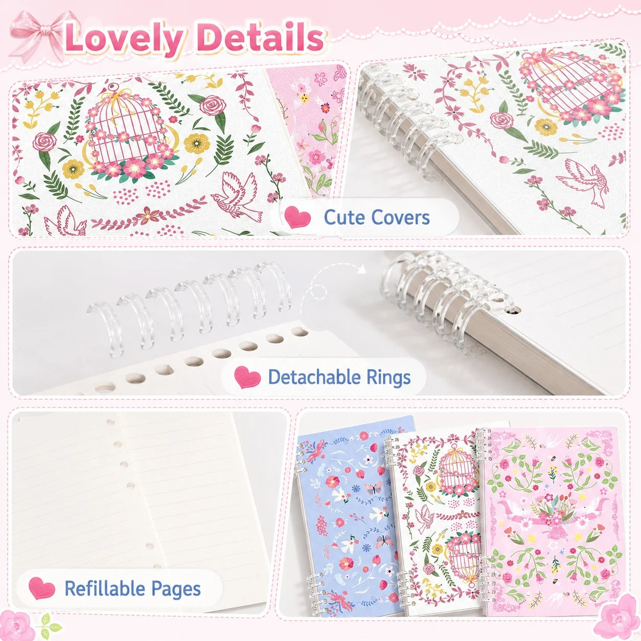 B5 Cute Notebook for Students, Lined Journal for School, College, Office Notes and Daily Writing