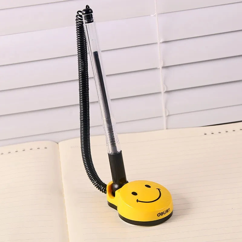 Powerful Desk Pens Fixed Signature Pens Cute Smile Service Counter Signature Pens Can Be Pasted Fixed Front Desk Pens Gel Pens
