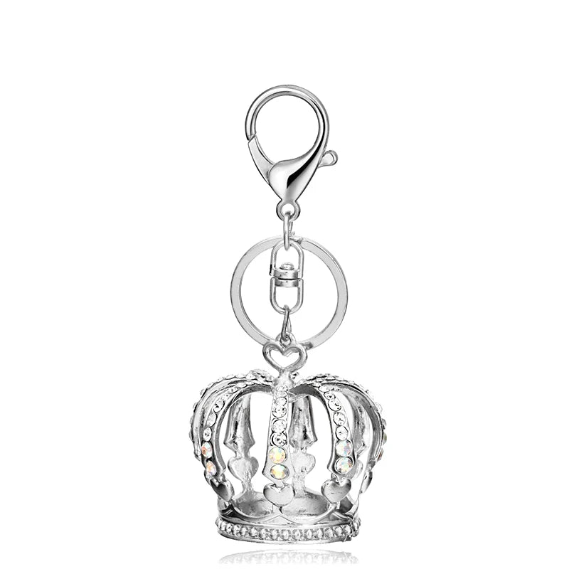 Fashion Crystal Crown Enamel Crystal Metal Bag Pendant Key Holder Keyring Keychain For Car Jewelry Gift