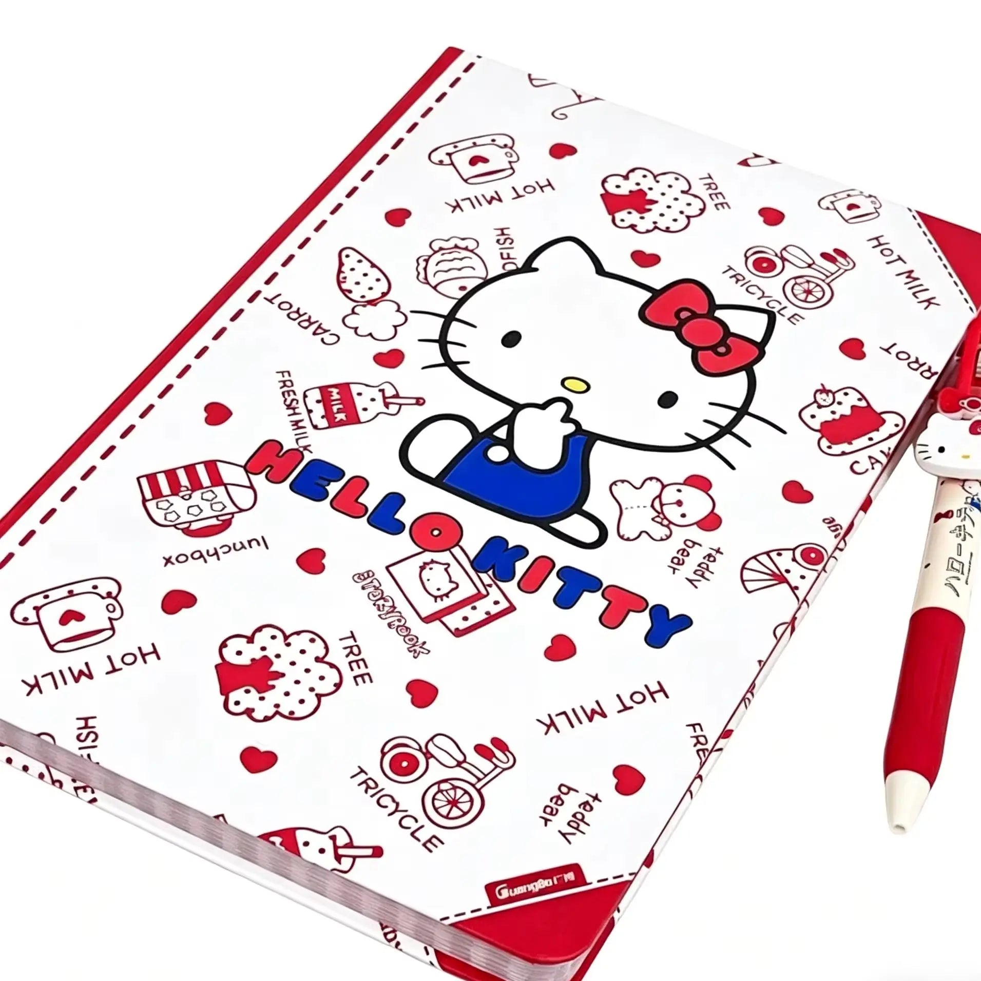 Sanrio Stationery Set 80 Pages Soft Leather Cover Cute Stationery School Supplies Planner Notebook