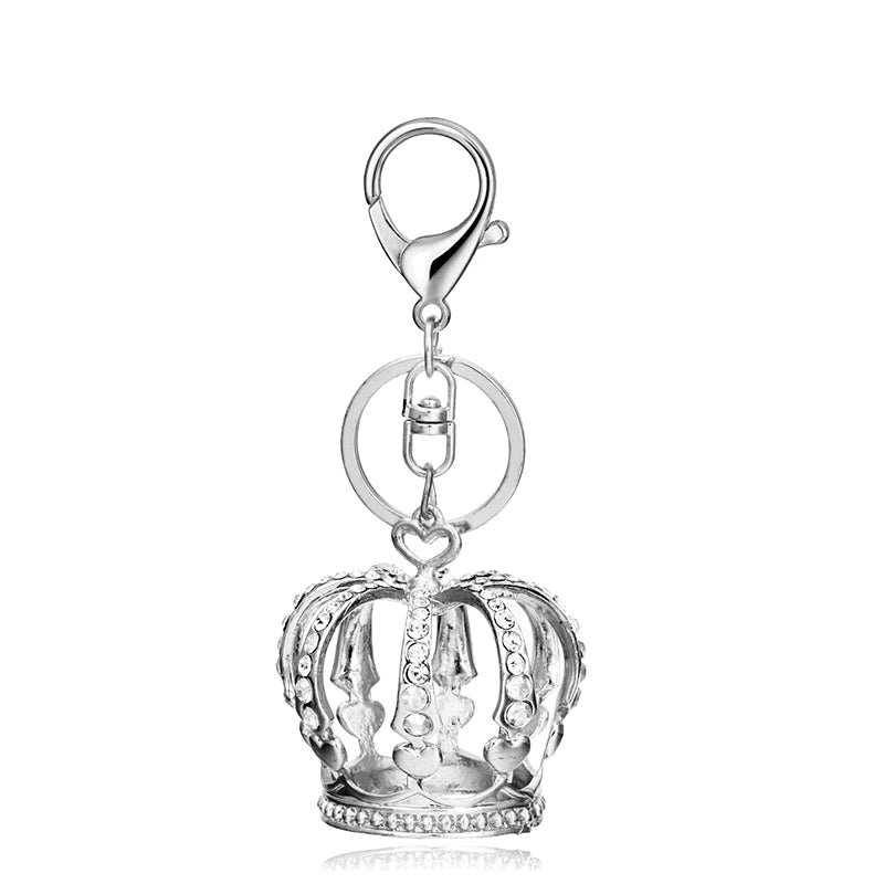 Fashion Crystal Crown Enamel Crystal Metal Bag Pendant Key Holder Keyring Keychain For Car Jewelry Gift