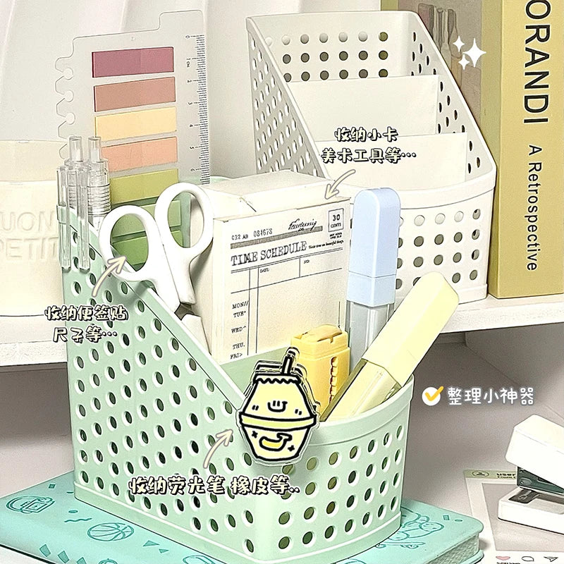 School Stationery Makeup Organizer Desktop Storage Box Container for Cosmetics Jewelry Stationery Plastic Organizer