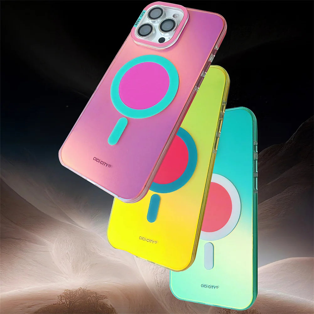 Luxury Fashion Matte Color Changing for Magsafe Phone Cases for iPhone 17 Air 16 15 Pro Max 14 13 Magnetic Wireless Charge Cover