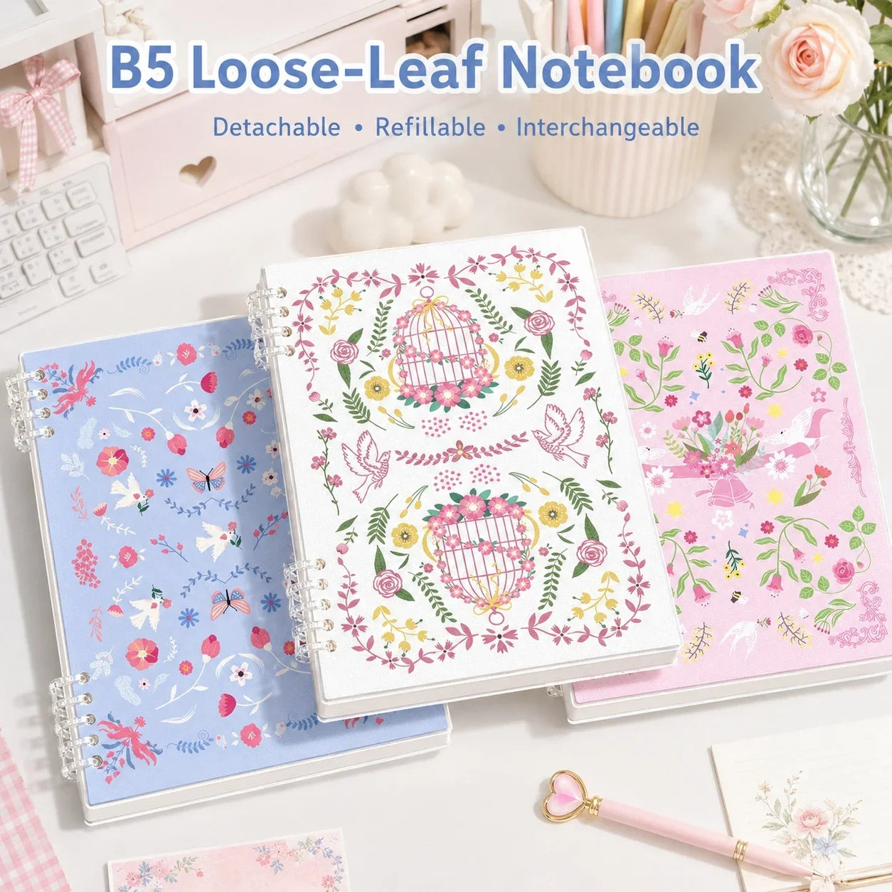 B5 Cute Notebook for Students, Lined Journal for School, College, Office Notes and Daily Writing