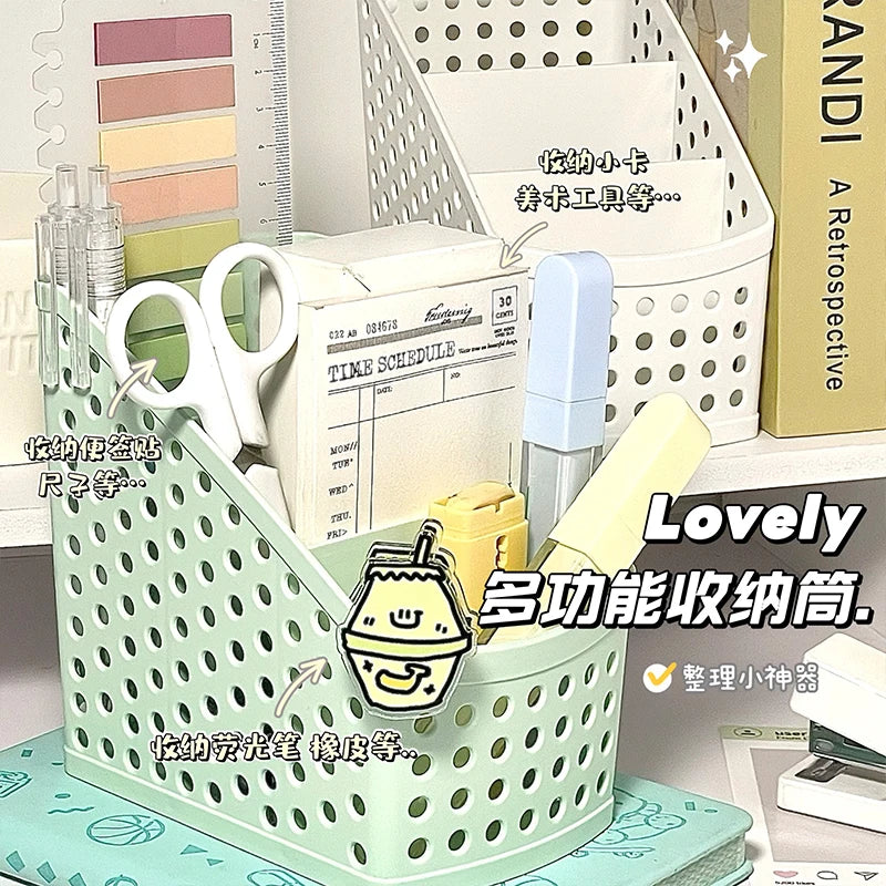 School Stationery Makeup Organizer Desktop Storage Box Container for Cosmetics Jewelry Stationery Plastic Organizer