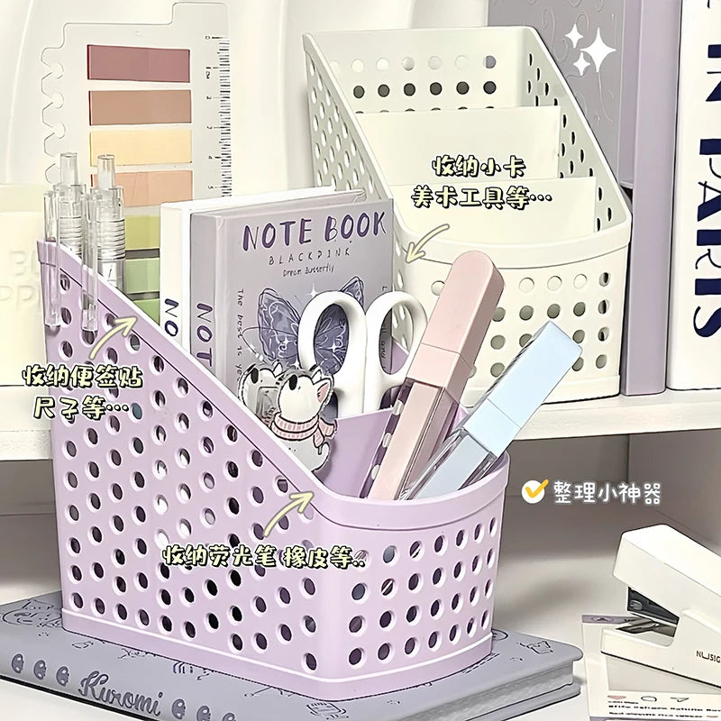 School Stationery Makeup Organizer Desktop Storage Box Container for Cosmetics Jewelry Stationery Plastic Organizer