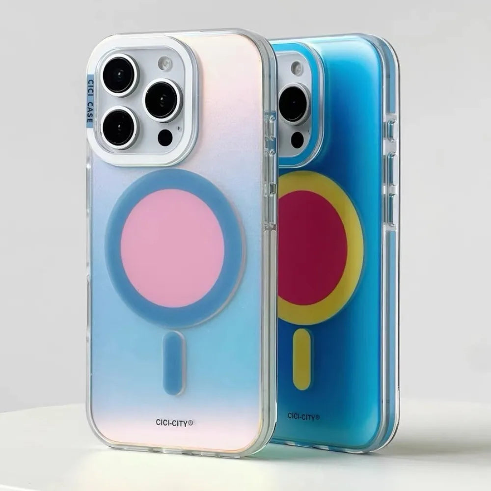 Luxury Fashion Matte Color Changing for Magsafe Phone Cases for iPhone 17 Air 16 15 Pro Max 14 13 Magnetic Wireless Charge Cover