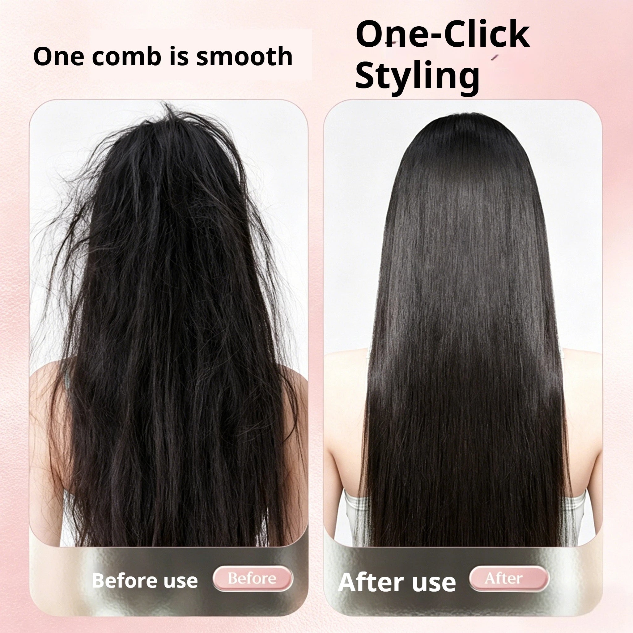 3-in-1 Hair Straightener Brush, Compact & Portable for Home and Travel, 4-Speed Fast Heating Styling Helper